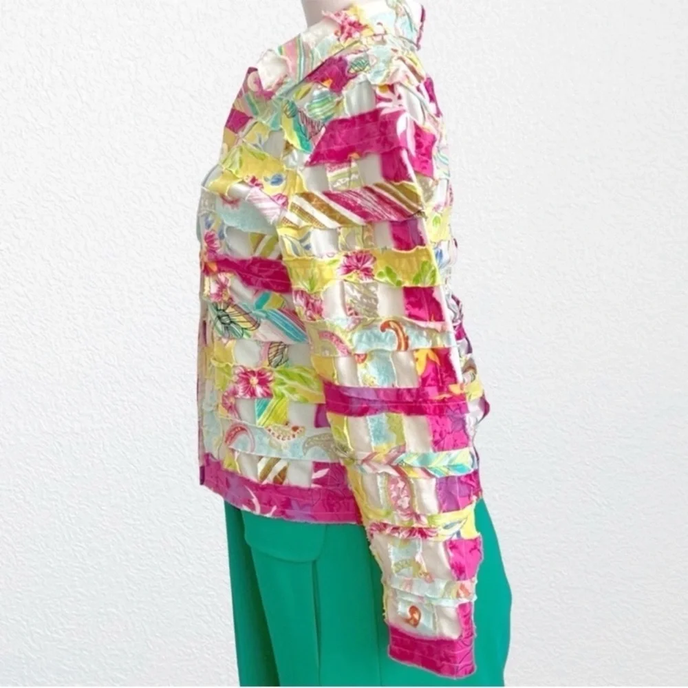 Vintage Quilt Coat Patchwork Cottagecore Bohemian Floral  Multicolor SZ SP